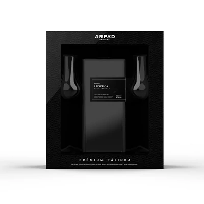 Árpád Prémium Lepotica Szilvapálinka DD+2 pohár - Pálinkashop