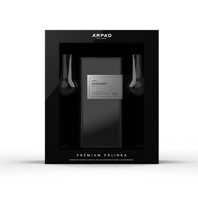 Árpád Prémium Mandarin Párlat Díszdobozos + 2 pohár | palinkashop.hu