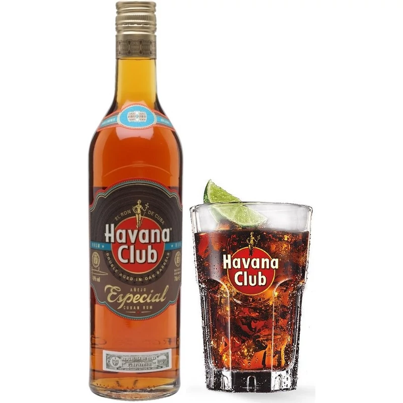 Rum Havana Club Anejo Especial kubai rum poharral