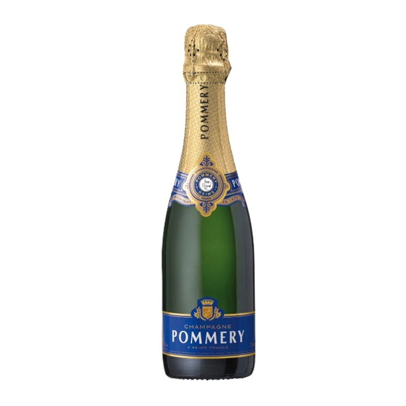 Pommery ​champagne vezető kék címkés pezsgője kis üvegben - PálinkaShop